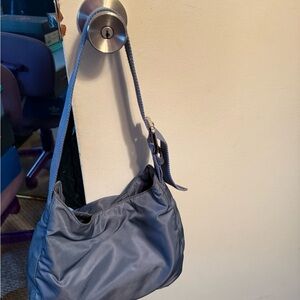 Prada Blue Shoulder Bag with Casual Slouchy Design